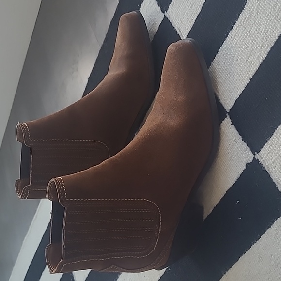 Zara Suede Brown Booties - Picture 1 of 6